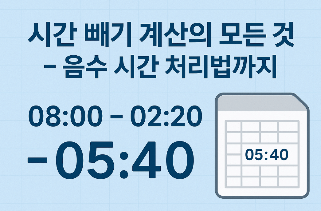 시간 빼기 계산의 모든 것 - 음수 시간 처리법까지